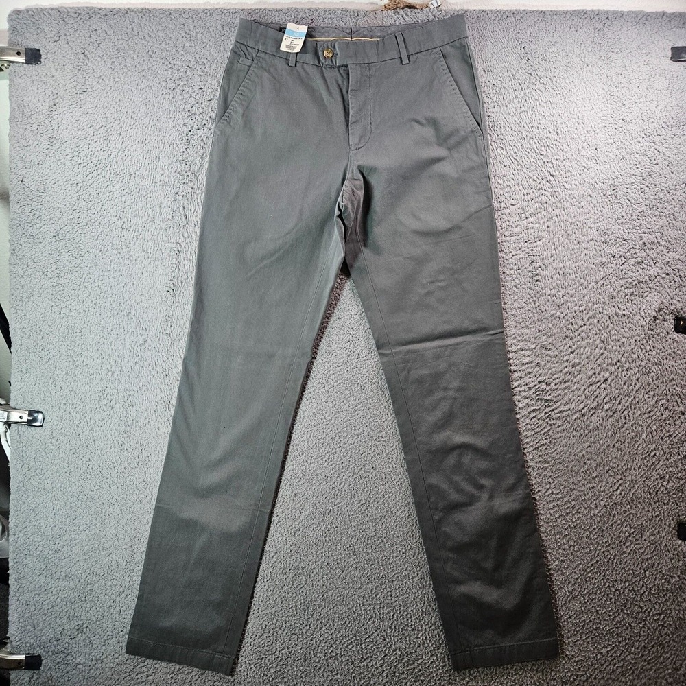 NWT J. McLaughlin Chino Pants Men Size 31 Long Inseam‎ 34" Flat Front Gray